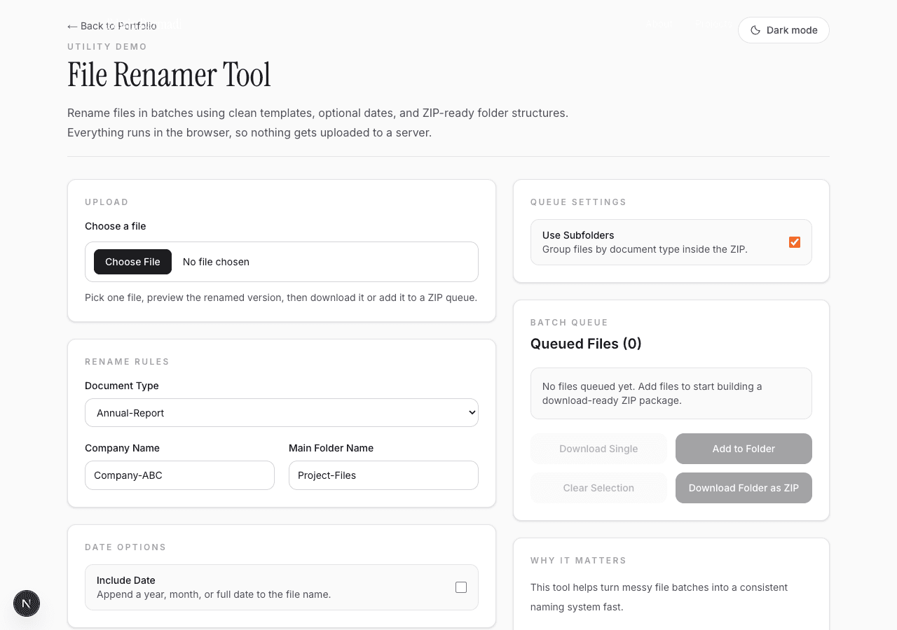 File Renamer preview